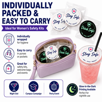 Pegatinas Personalizadas con Logotipo para Tapas de Bebidas Anti-Spiking, Pegatinas Desechables que Brillan en la Oscuridad para Tapas de Vasos, para Bares, Discotecas, Seguridad en Fiestas