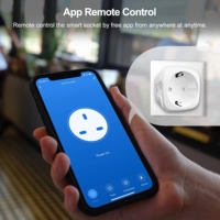 Mini Prise Intelligente Wi-Fi Sans Fil 20A 220V avec Moniteur d'Énergie Tuya pour UE, Compatible Alexa et Google Home à Commande Vocale