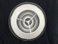 UNT Ventilation Climatiseur d'échappement Diffuseur d'air en aluminium Diffuseur de plafond rond réglable avec amortisseur en plastique Grille ronde