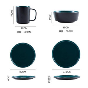 Ceramic American Style Eco-Friendly High Quality Double Sided Glaze Dinnerware <b>Set</b> OEM/ODM Plate <b>Set</b> Tableware for Family Use - Product Image 2