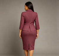 Robe midi crayon moulante élégante pour femme, à revers, double boutonnage, boutons dorés, manches 3/4, taille cintrée, idéale pour le bureau et les occasions formelles