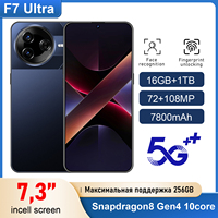 Teléfono Celular Inteligente F7 Ultra 5G Original Desbloqueado al por Mayor, HD 108MP, Totalmente Compatible con Android 15, Doble SIM, 16GB de RAM + 1TB, CPU Deca Core MTK