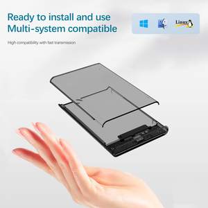 Sarung keras HDD SSD USB C 2.5 inci, sarung Hard Drive eksternal Tipe C ke SATA dengan 2 kabel USB 3.1 kecepatan tinggi 5Gbps - Product Image 3