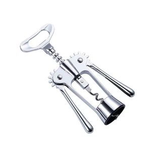 Ouvre-bouteille en acier inoxydable, tire-bouchon rond en alliage de zinc, design classique de style européen, ouvre-bouteille pour usage domestique - Product Image 5