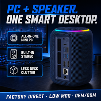 Mini PC con Altavoz Inteligente, CPU de 8 Núcleos y 16 Subprocesos a 4.9GHz, DDR5, NVMe, Compacto, Todo en Uno, Ahorra Espacio, Computadora de Escritorio