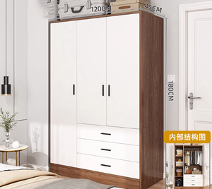 خزانة ملابس خشبية حديثة فاخرة وبسيطة ذات سعة كبيرة سهلة التركيب وصديقة للبيئة متينة للمنزل وغرفة المعيشة والفندق والفيلات - Product Image 5