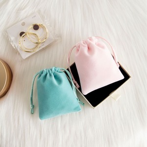 Velvet <b>Drawstring</b> Bags 8x10cm Jewelry Storage <b>Pouches</b> Rectangular Eco Friendly Packaging For Earrings Gifts - Product Image 3