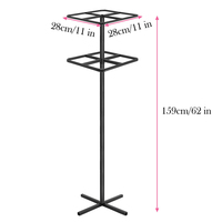 Jh-Mech Zwarte Klimplant Ondersteuning Gereedschap Massief Verstelbaar Dubbellaags 11X11X62 Inch Stalen Drakenfruit Drager Trellis