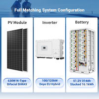 德业商用太阳能电池板系统150kw 125kw 100kw太阳能储能系统