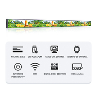 Écran LCD de barre étirée OEM, écran numérique ultra large pour bord de rayon, écran de bande numérique 4K, panneau Android, signalisation publicitaire pour magasin