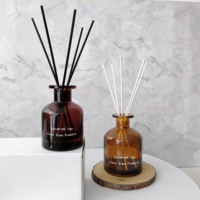 Vente en gros de bouteille vide ronde de diffuseur de roseau en verre de luxe 50ml 100ml 150ml 250ml