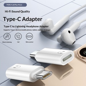 Adaptateur Type-C compatible avec les écouteurs 16 Convert, en matériau PC, pour tablette, écoute musicale et contrôle des appels - Product Image 2
