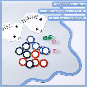 Viorawhite ชุดเสื่อไพ่นกกระจอกกันลื่นสีฟ้าน่ารักสวยงาม31.5 "x 31.5" อุปกรณ์เสริมโต๊ะสำหรับเกมลดเสียงรบกวน15 + - Product Image 5