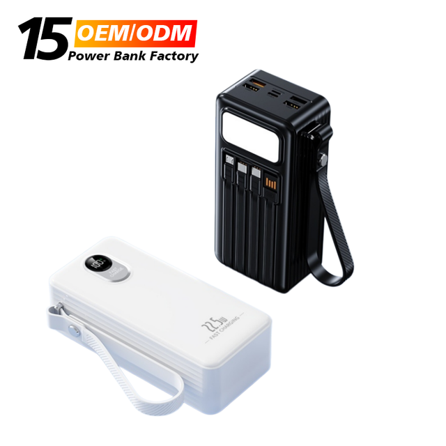 Customized Logo High Capacity 40000mAh PD22.5W Super Fast Charge Power Bank 4 USB Ports Type-C LED Display Portable Design