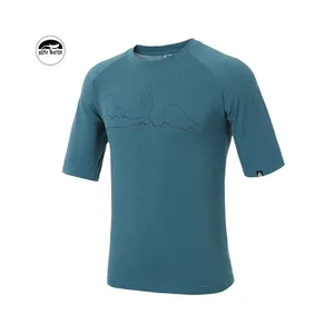 GECKO MASTER-camiseta personalizada antimicrobiana para hombre, camisa de lana merina Superfina de estilo básico, 100%