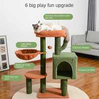 Grimpeur d'arbre à chat en pin de haute qualité pour chats adultes arbre à chat en bois naturel avec cadre d'escalade antidérapant