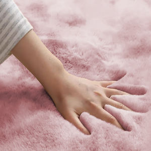 Tempat tidur hewan peliharaan ramah lingkungan, bulu kelinci Faux merah muda busa tebal besar tempat tidur kucing dan anjing - Product Image 4