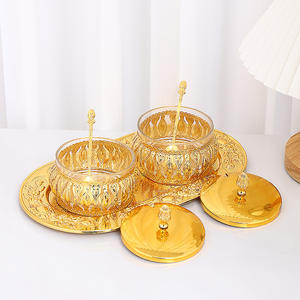 Botella <span class=keywords><strong>de</strong></span> <span class=keywords><strong>vidrio</strong></span> en <span class=keywords><strong>miniatura</strong></span>, coctelera <span class=keywords><strong>de</strong></span> especias, tarro <span class=keywords><strong>de</strong></span> azúcar, cuchara y bandeja, arte del hierro, juego <span class=keywords><strong>de</strong></span> cocina <span class=keywords><strong>de</strong></span> <span class=keywords><strong>vidrio</strong></span> sellado para el hogar dorado - Product Image 5