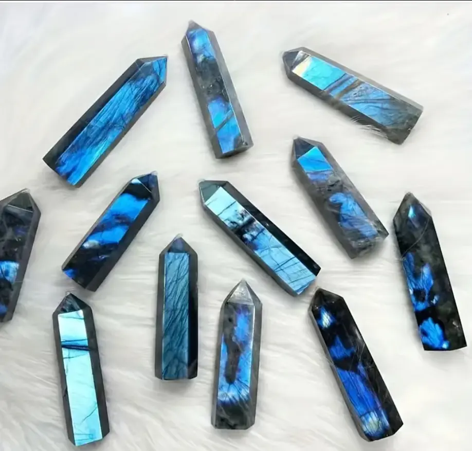 Fanshi Wholesale Healing crystal Hot sale natural labradorite quartz crystal obelisk labradorite stone crystal point