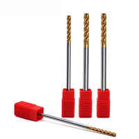 Fraise à queue CNC en acier au tungstène avec revêtement en alliage HRC55, à fond plat, allongée, pour usinage de haute précision