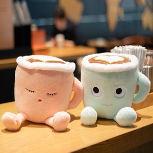 Nouvelle conception Cadeau de la Saint-Valentin 2026 20cm 30cm Jouet en peluche cerveau Design tasse à café Jouets en peluche avec cœur - Product Image 1