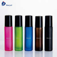 Flacons de luxe portables de 10 ml en verre dépoli épais avec bille roll-on pour huiles essentielles et parfums – Contenants de voyage rechargeables