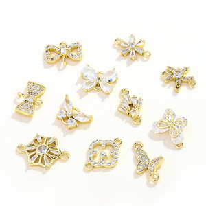 Breloques Papillon Nantong en Cuivre Plaqué Or avec Micro Zircon, Accessoires de Bijoux DIY Unisexe - Product Image 5