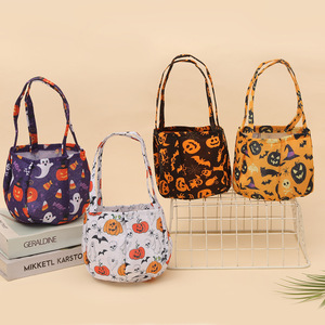 Nouveau <span class=keywords><strong>sac</strong></span> à bonbons d'Halloween en tissu non tissé à double poignée, <span class=keywords><strong>sac</strong></span> à <span class=keywords><strong>main</strong></span> citrouille, fantôme, sorcière, décoration de fête - Product Image 1