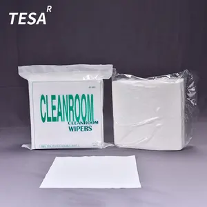 06190 1009LE 100% โพลีเอสเตอร์120gsm 9นิ้วสีขาวผ้าทำความสะอาดผ้าเช็ดทำความสะอาดฟรี Cleanroom Wiper