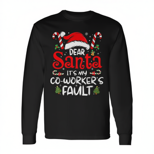 Estimado Papá Noel, es la culpa de mis compañeros de trabajo, camiseta navideña de manga larga - Product Image 2