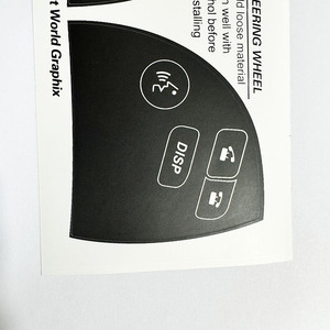 Pegatina de reparación de botones del volante Lexus para ES350 2007-2012, adhesivo de PVC negro - Product Image 3