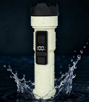 Lampe torche puissante à longue portée avec écran numérique, haute luminosité, rechargeable 21700, laser blanc puissant, lampe torche LED