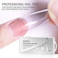 240 Piezas/Caja Puntas de Uñas Postizas para Nail Art Tipo Press On Transparentes de Cobertura Completa Accesorios y Herramientas para Uñas Artificiales