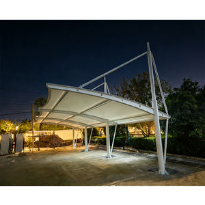 Oferta especial: Estructura tensada para estacionamiento de coches, resistente a los rayos UV, tipo voladizo, con cubierta de sombra y refugio para vehículos. - Product Image 4