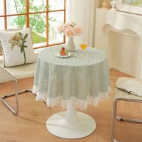 Nappe en dentelle vintage écologique de style français, anti-poussière, couleur unie, luxe léger, romantique, design personnalisable, pour salle à manger/café