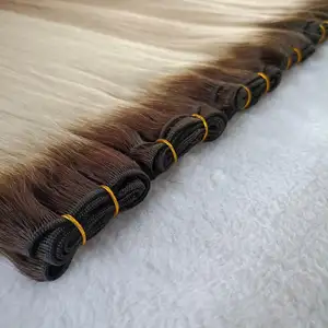 Nähen Sie in Schuss Haar verlängerungen Service Wellige Mikro perlen Maschine Schuss Dickes Haar Anbieter Benutzer definierte Virgin Braid Highlight