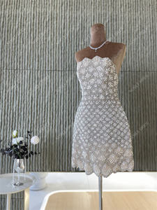 <span class=keywords><strong>Abito</strong></span> <span class=keywords><strong>da</strong></span> Sera Lussuoso <span class=keywords><strong>da</strong></span> Ragazza per Feste Reali Senza Spalline Senza Maniche con Perline e Cristalli Lavorati a Mano <span class=keywords><strong>Abito</strong></span> <span class=keywords><strong>da</strong></span> <span class=keywords><strong>Sposa</strong></span> <span class=keywords><strong>Corto</strong></span> - Product Image 3