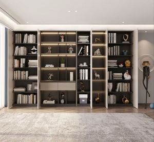 Bibliothèque en bois grise de bibliothèque de bureau à domicile de cube de meubles de bureau avec la conception de tiroir - Product Image 4