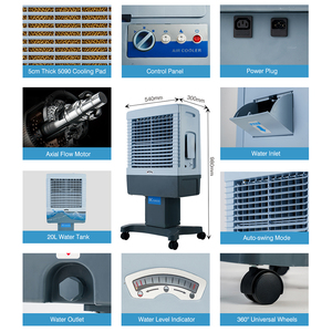 Nhựa Xách Tay AC DC Có Thể Sạc Lại Pin Năng Lượng Mặt Trời Powered Nước Bay Hơi Làm Mát Làm Mát Không Khí Điều Hòa Cho Nhà Ngoài Trời - Product Image 5