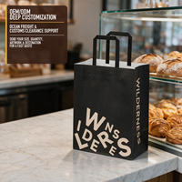 Sacs en papier kraft pour l'emballage de vêtements avec logo personnalisé et poignées plates