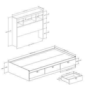 Usine en bois pour enfants <span class=keywords><strong>lit</strong></span> jumeau plate-forme de rangement en bois avec 3 tiroirs et bibliothèque tête de <span class=keywords><strong>lit</strong></span> pour petits enfants chambre d'enfant - Product Image 4