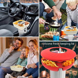 Plateau à collation rond en silicone de qualité alimentaire avec couvercle pour plateau Stanley, plateau de rangement de cuisine portable et flexible - Product Image 2