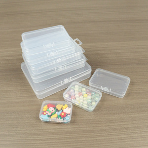 Transparent Plastic <b>Storage</b> <b>Boxes</b> Rectangle Covered For Jewelry Bead <b>Small</b> Parts Organizers Desktop <b>Storage</b> Bin Set - Product Image 2