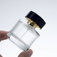 Botol parfum kaca silinder kosong mewah 30ml 50ml 100ml botol semprot bening isi ulang dengan kemasan Logo kustom
