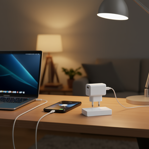 20W Wall Charger <b>USB</b> C <b>USB</b> A Output GaN Fast Charging <b>Plug</b> <b>Adapter</b> - Product Image 3