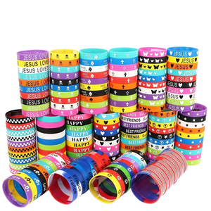 Customizable Silicone Wristbands Low Cost Factory-Made Promotional Party Supplies with Own Logos Rubber Material
