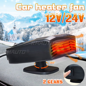 12V/24V 2 in 1 <b>Portable</b> <b>Electric</b> Car <b>Heater</b> Heating Cooling Fan Warmer Wind Defrosting Black ABS Snow Demister Defroster - Product Image 1