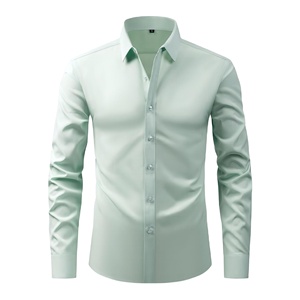 Camicia Leggera Elastica da <span class=keywords><strong>Uomo</strong></span> Taglia Grande con Colletto Quadrato, Decorata con Perline, Traspirante in Poliestere, Casual, Lavabile in Lavatrice, Non Necessita di Stiratura - Product Image 5