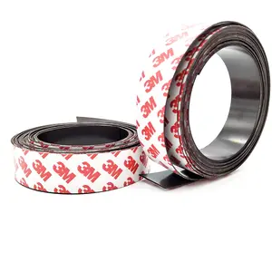 Wholesale Customized Size Magnet Strip Flexible Rubber Black Magnetic Tape With 3M Adhesive In Magnetic Materials