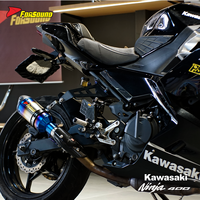 Système d'échappement pour moto Kawasaki Ninja 400 Z400, prix de gros Forsound Factory, silencieux rectangulaire à double sortie bleu brûlé